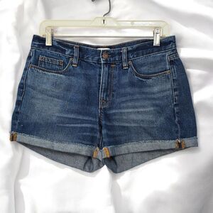 J.Crew Denim Shorts High Rise Cuffed Dark Wash‎ Women's Size 27
